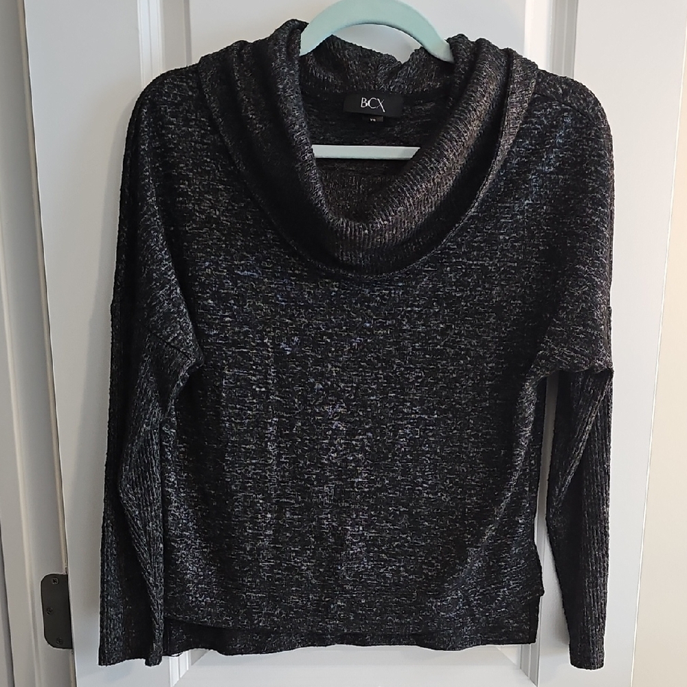 BCX Charcoal Cowl Neck Sweater